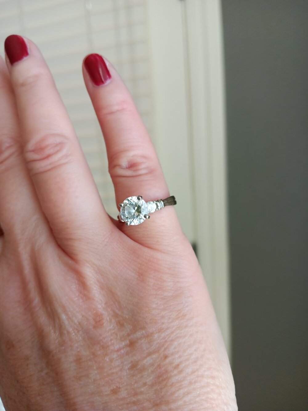 Epiphany Diamonique Solitaire Ring, size 6